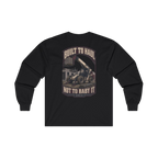 Back artwork on BUILT TO HAUL Telehandler Heavy Cotton Long Sleeve in Black