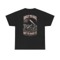 Back artwork on BUILT TO HAUL Telehandler Heavy Cotton Tee in Black