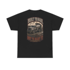 Back artwork on BUILT TO HAUL Concrete Mixer Heavy Cotton Tee in Black