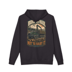 Back artwork on BUILT TO HAUL™ Forestry Log Forwarder Hoodie in Black