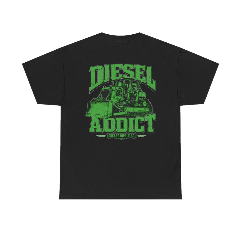 Back artwork on DIESEL ADDICT Thermal Break Heavy Cotton Tee in Black