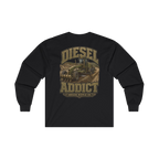 Back artwork on DIESEL ADDICT Motor Grader Heavy Cotton Long Sleeve in Black