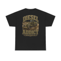 Back artwork on DIESEL ADDICT Motor Grader Heavy Cotton Tee in Black