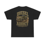 Back artwork on DIESEL ADDICT Motor Grader Heavy Cotton Tee in Black