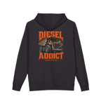 Back artwork on DIESEL ADDICT™ Quarry Haul Truck Hoodie in Black