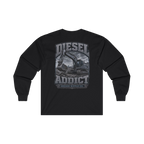Back artwork on DIESEL ADDICT Excavator Heavy Cotton Long Sleeve in Black