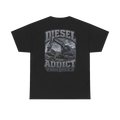 Back artwork on DIESEL ADDICT Excavator Heavy Cotton Tee in Black
