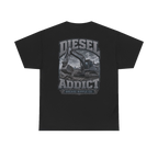 Back artwork on DIESEL ADDICT Excavator Heavy Cotton Tee in Black
