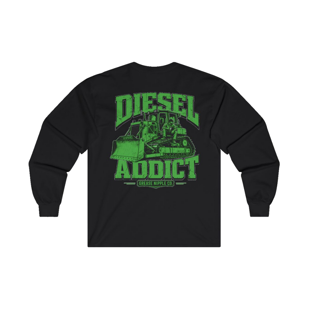 Back artwork on DIESEL ADDICT Thermal Break Heavy Cotton Long Sleeve in Black