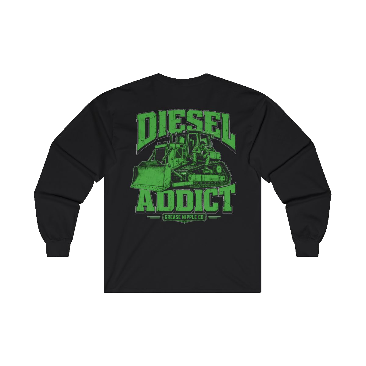 Back artwork on DIESEL ADDICT Thermal Break Heavy Cotton Long Sleeve in Black