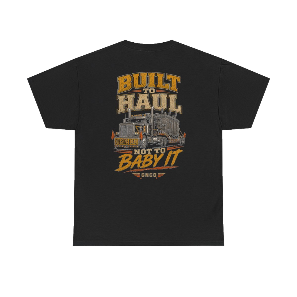 Back artwork on BUILT TO HAUL Transformer Heavy-Haul Heavy Cotton Tee in Black