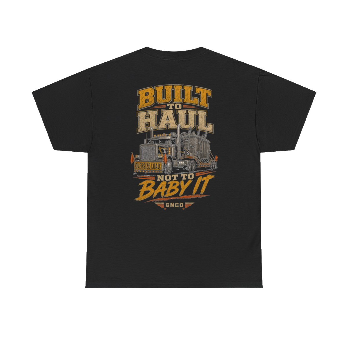 Back artwork on BUILT TO HAUL Transformer Heavy-Haul Heavy Cotton Tee in Black