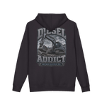 Back artwork on DIESEL ADDICT™ Excavator Hoodie in Black