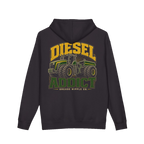 Back artwork on DIESEL ADDICT™ Articulated Tractor Hoodie in Black
