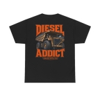 Back artwork on DIESEL ADDICT Quarry Haul Truck Heavy Cotton Tee in Black