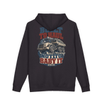 Back artwork on BUILT TO HAUL™ Articulated Quarry Hauler Hoodie in Black