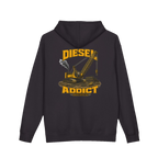 Back artwork on DIESEL ADDICT™ Crawler Crane Hoodie in Black