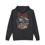 Back artwork on BUILT TO HAUL™ Articulated Quarry Hauler Hoodie in Charcoal Heather
