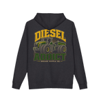 Back artwork on DIESEL ADDICT™ Articulated Tractor Hoodie in Charcoal Heather