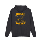 Back artwork on DIESEL ADDICT™ Crawler Crane Hoodie in Charcoal Heather