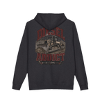 Back artwork on DIESEL ADDICT™ Crawler Dozer Hoodie in Charcoal Heather