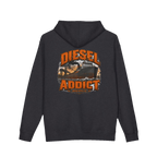 Back artwork on DIESEL ADDICT™ Lake Freighter Hoodie in Charcoal Heather