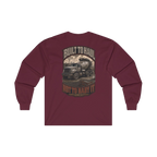 Back artwork on BUILT TO HAUL Concrete Mixer Heavy Cotton Long Sleeve in Maroon