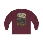 Back artwork on BUILT TO HAUL Forestry Log Forwarder Heavy Cotton Long Sleeve in Maroon