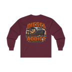 Back artwork on DIESEL ADDICT Lake Freighter Heavy Cotton Long Sleeve in Maroon