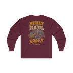 Back artwork on BUILT TO HAUL Transformer Heavy-Haul Heavy Cotton Long Sleeve in Maroon