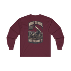 Back artwork on BUILT TO HAUL Telehandler Heavy Cotton Long Sleeve in Maroon