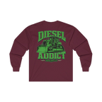 Back artwork on DIESEL ADDICT Thermal Break Heavy Cotton Long Sleeve in Maroon