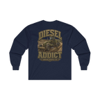 Back artwork on DIESEL ADDICT Motor Grader Heavy Cotton Long Sleeve in Navy