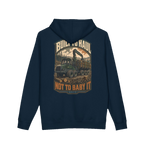 Back artwork on BUILT TO HAUL™ Forestry Log Forwarder Hoodie in Navy