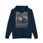 Back artwork on DIESEL ADDICT™ Excavator Hoodie in Navy