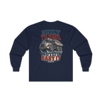 Back artwork on BUILT TO HAUL Articulated Quarry Hauler Heavy Cotton Long Sleeve in Navy