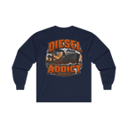 Back artwork on DIESEL ADDICT Lake Freighter Heavy Cotton Long Sleeve in Navy