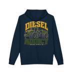 Back artwork on DIESEL ADDICT™ Articulated Tractor Hoodie in Navy