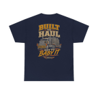 Back artwork on BUILT TO HAUL Transformer Heavy-Haul Heavy Cotton Tee in Navy