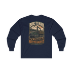 Back artwork on BUILT TO HAUL Forestry Log Forwarder Heavy Cotton Long Sleeve in Navy