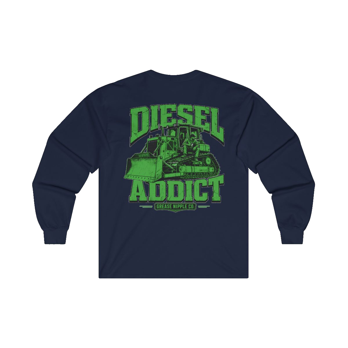 Back artwork on DIESEL ADDICT Thermal Break Heavy Cotton Long Sleeve in Navy
