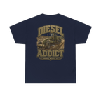 Back artwork on DIESEL ADDICT Motor Grader Heavy Cotton Tee in Navy