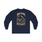 Back artwork on BUILT TO HAUL Telehandler Heavy Cotton Long Sleeve in Navy