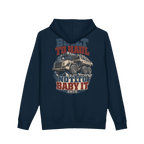 Back artwork on BUILT TO HAUL™ Articulated Quarry Hauler Hoodie in Navy