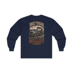 Back artwork on BUILT TO HAUL Concrete Mixer Heavy Cotton Long Sleeve in Navy