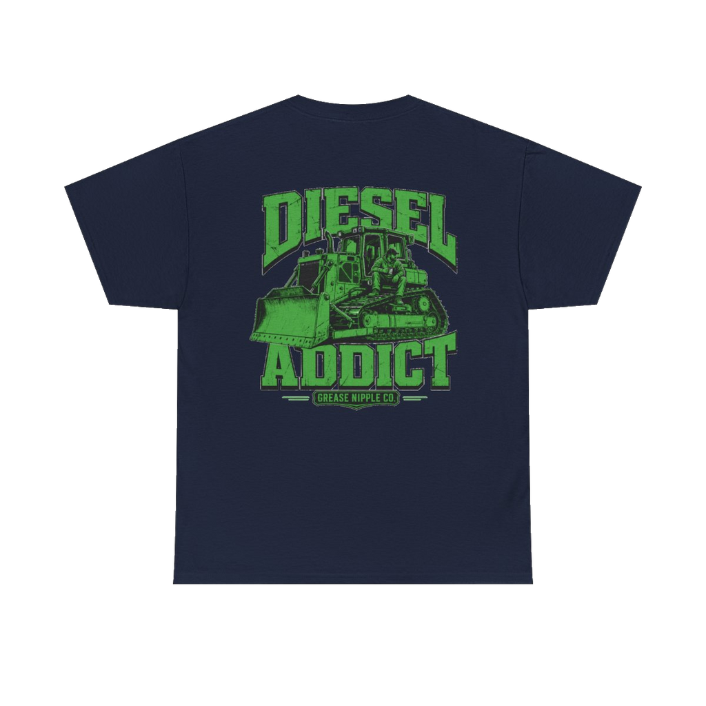 Back artwork on DIESEL ADDICT Thermal Break Heavy Cotton Tee in Navy