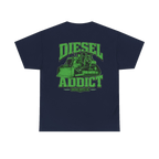 Back artwork on DIESEL ADDICT Thermal Break Heavy Cotton Tee in Navy