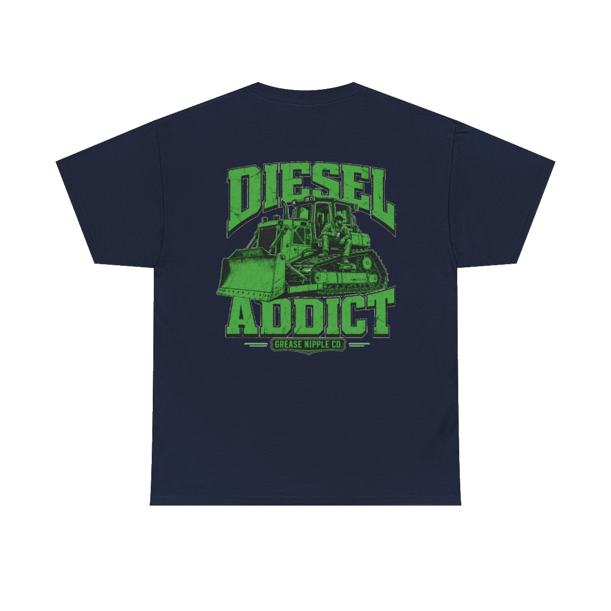Back artwork on DIESEL ADDICT Thermal Break Heavy Cotton Tee in Navy