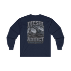 Back artwork on DIESEL ADDICT Excavator Heavy Cotton Long Sleeve in Navy