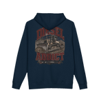Back artwork on DIESEL ADDICT™ Crawler Dozer Hoodie in Navy